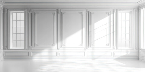 Fototapeta premium Sunlight Streaming Through a Window in a Minimalist Room