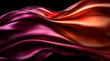 Fototapeta premium Abstract Crimson and Amber Silk Swirl: A Luxurious Digital Art Piece