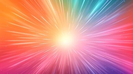 Obraz premium Abstract Colorful Radiating Light Burst Design