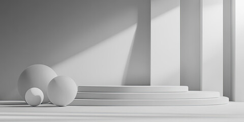 Gray Background for Product Presentation with Beautiful Lighting for Product Photography