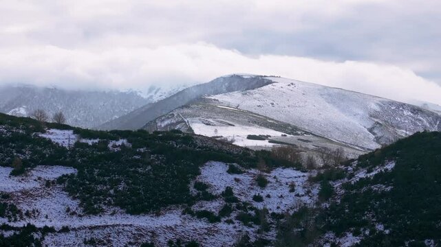 Scenic View Of Mountains Covered With Snow During Winter