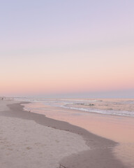 dusk at the beach with pastel skies