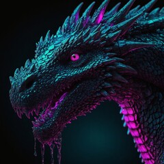 Obraz premium close up of evil dragon god