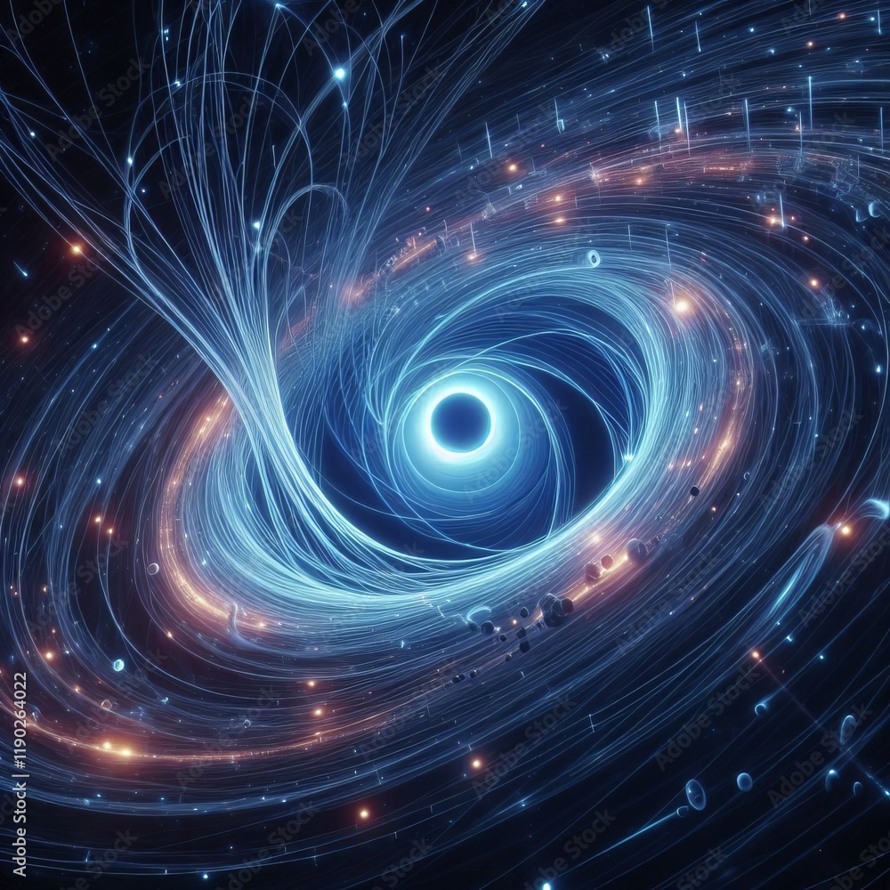 Poster wormhole visualization a visualization of a wormhole connecting