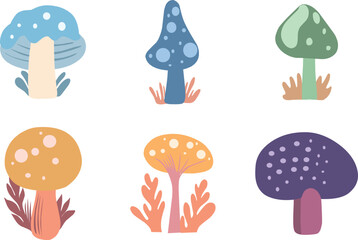 mushrooms vector collection