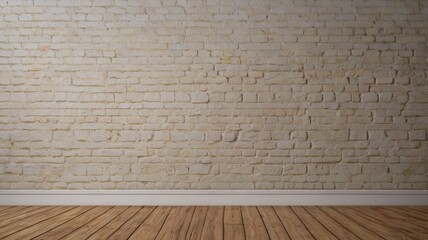 White brick wall texture background for product presentation, architecture and modern design