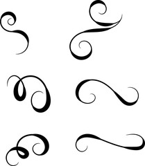 Obraz premium Swirl ornament collection. Black scroll decorative ornament. Vintage black ornament elements
