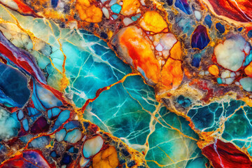 Vibrant abstract marble pattern with organic shapes and colors