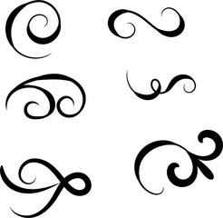 Ornamental elements collection vector design illustration set bulk decoration antique calligraphy victorian decor shape