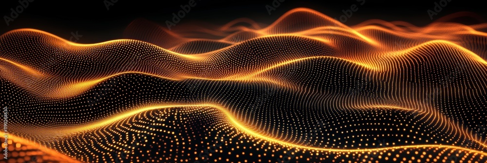 Poster a sharp, abstract pattern with intricate lines and glowing effects