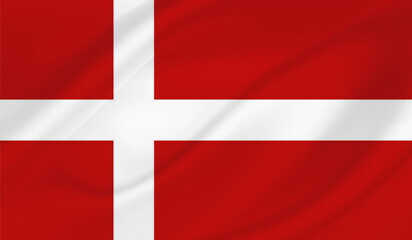 Obraz premium Realistic National Flag of Denmark