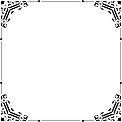 Fototapeta premium Classic ornate border and frame element. Vintage filigree ornament frame divider vector. Decorative line for page, template, poster, greeting card, wedding invitation, menu, certificate.