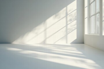 Fototapeta premium A smooth white background with soft shadows creating depth and dimension
