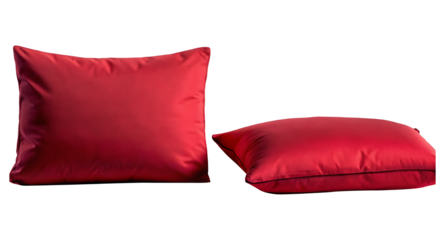 red pillows isolated on white background PNG.AI GENERATED