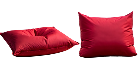 red pillows isolated on white background PNG.AI GENERATED