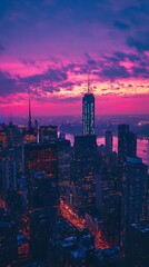 Fototapeta premium city skyline at sunset