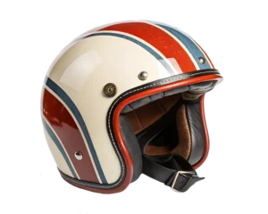 Fototapete retro motorcycle helmet isolated on white background PNG.AI GENERATED  © SekhSadi