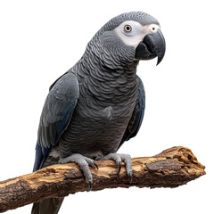 Obraz premium Majestic African Grey Parrot Perched on a Branch