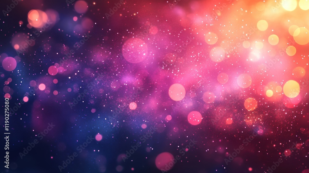 Aufkleber a vibrant bokeh background with colorful lights in soft blurred circles, creating a festive and drea