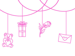 Valentine Day Decoration Hanging Illustration