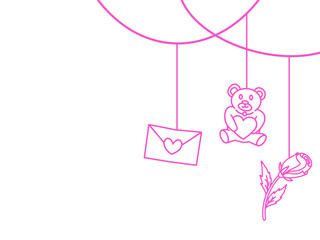 Hanging Decoration Valentines Day Line Art
