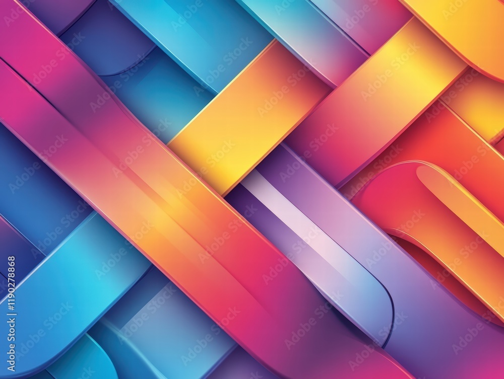 Poster an abstract geometric pattern with vibrant colors and smooth gradients