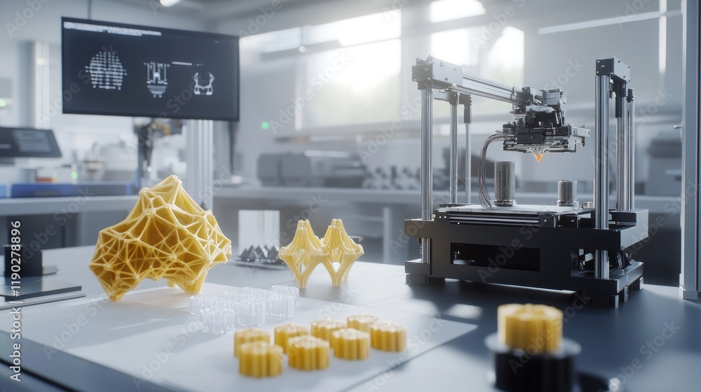 Aufkleber 3d printing innovation: advanced additive manufacturing in a modern lab setting