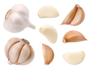 garlic, peeled garlic cloves and garlic cloves isolated, transparent PNG, PNG format