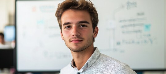 Young Entrepreneur in Tech Startup Office - Innovation and Leadership Concept Portrait