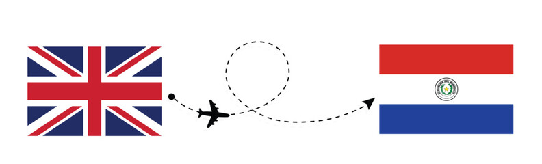 UK to Paraguay flight travel . London to Asunción, passenger travelling by airplane