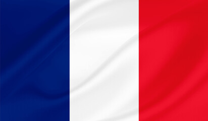 Realistic National Flag of  France