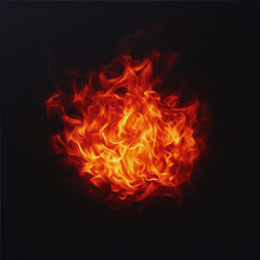 Fototapeta premium Dynamic Swirling Fireball Hovering Against a Dark Background