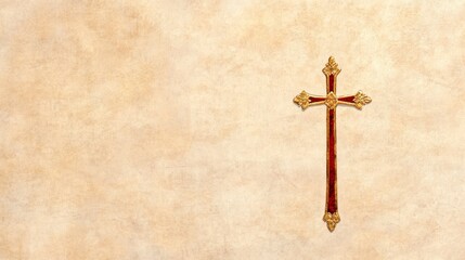 Grunge Christian Cross with Copy Space for Religious or Spiritual Designs