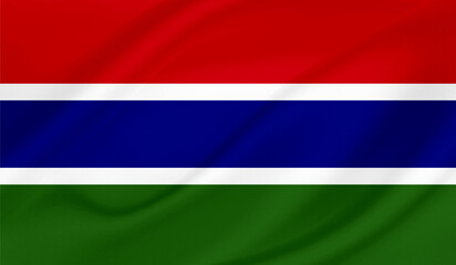 Realistic National Flag of  Gambia