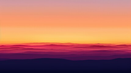 Obraz premium Colorful Layered Mountain Range at Sunset with Gradient Sky