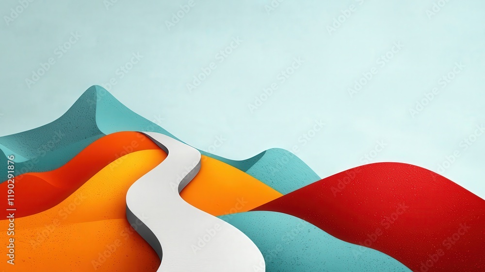 Poster a symbolic path with equal milestones representing shared opportunities.