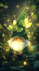 Serene Forest Gnome Magical Night in the Enchanted Woods