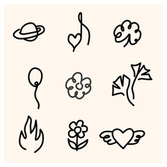 Set of doodle elements back to school.