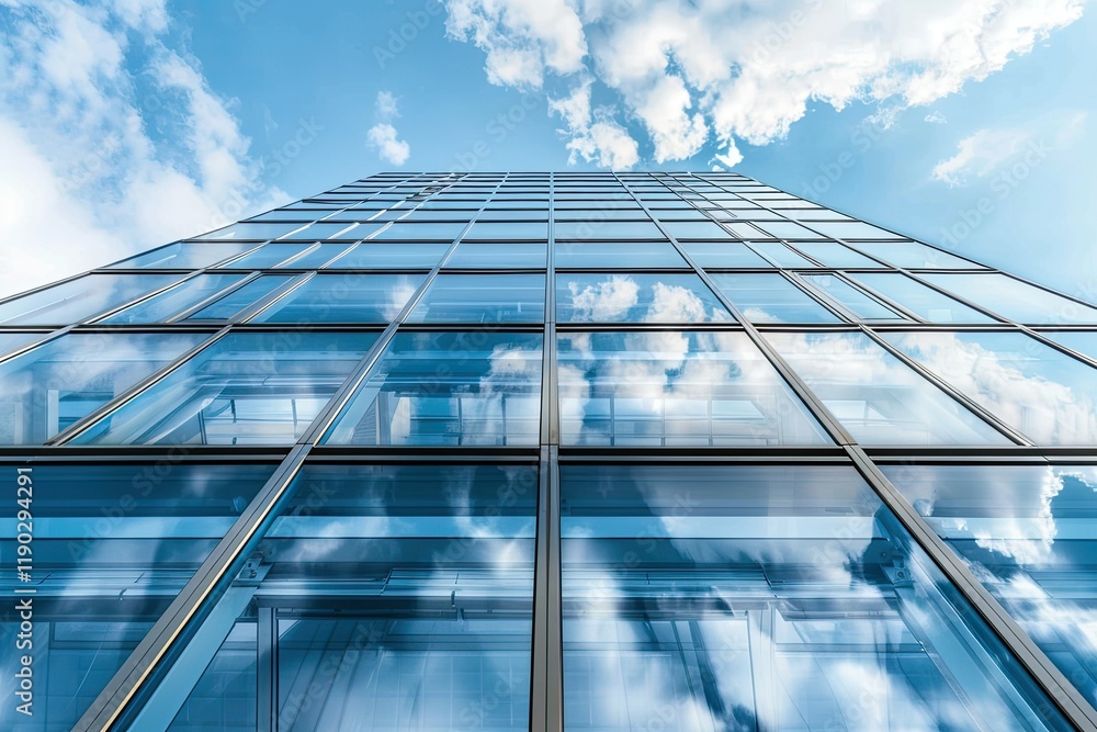 Poster ultra quality image of business building architecture view of windows