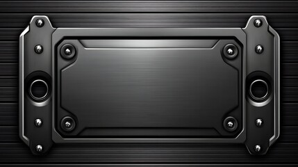 Fototapeta premium Brushed Metal Panel With Industrial Design Elements