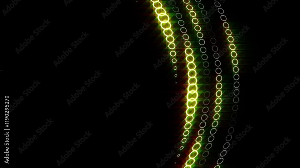 Aufkleber the abstract background circle with stars is a glowing looping animation isolated in black 4k.