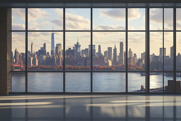 Panoramic view from an empty office