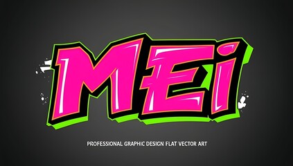 Mei stylized graffiti lettering design