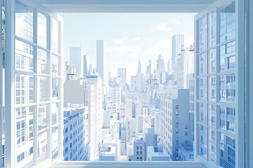 Panoramic view from an empty office