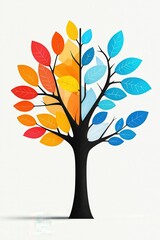 Obraz premium A symbolic tree with leaves labeled equality, unity, and fairness.