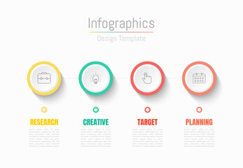 Infographic 4 options design elements for your business data. Vector Illustration.