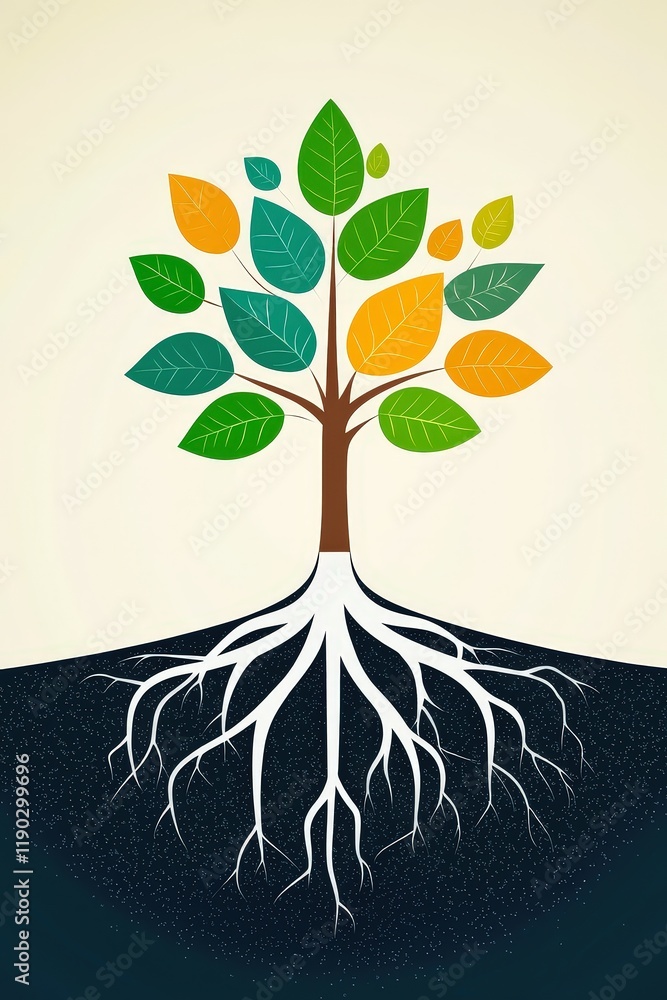Poster a symbolic tree with roots labeled acceptance and branches labeled inclusion.