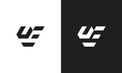 UE logo, monogram unique logo, black and white logo, premium elegant logo Vector