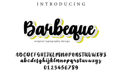 Barbeque Font Stylish brush painted an uppercase vector letters, alphabet, typeface