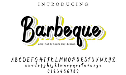 Barbeque Font Stylish brush painted an uppercase vector letters, alphabet, typeface
